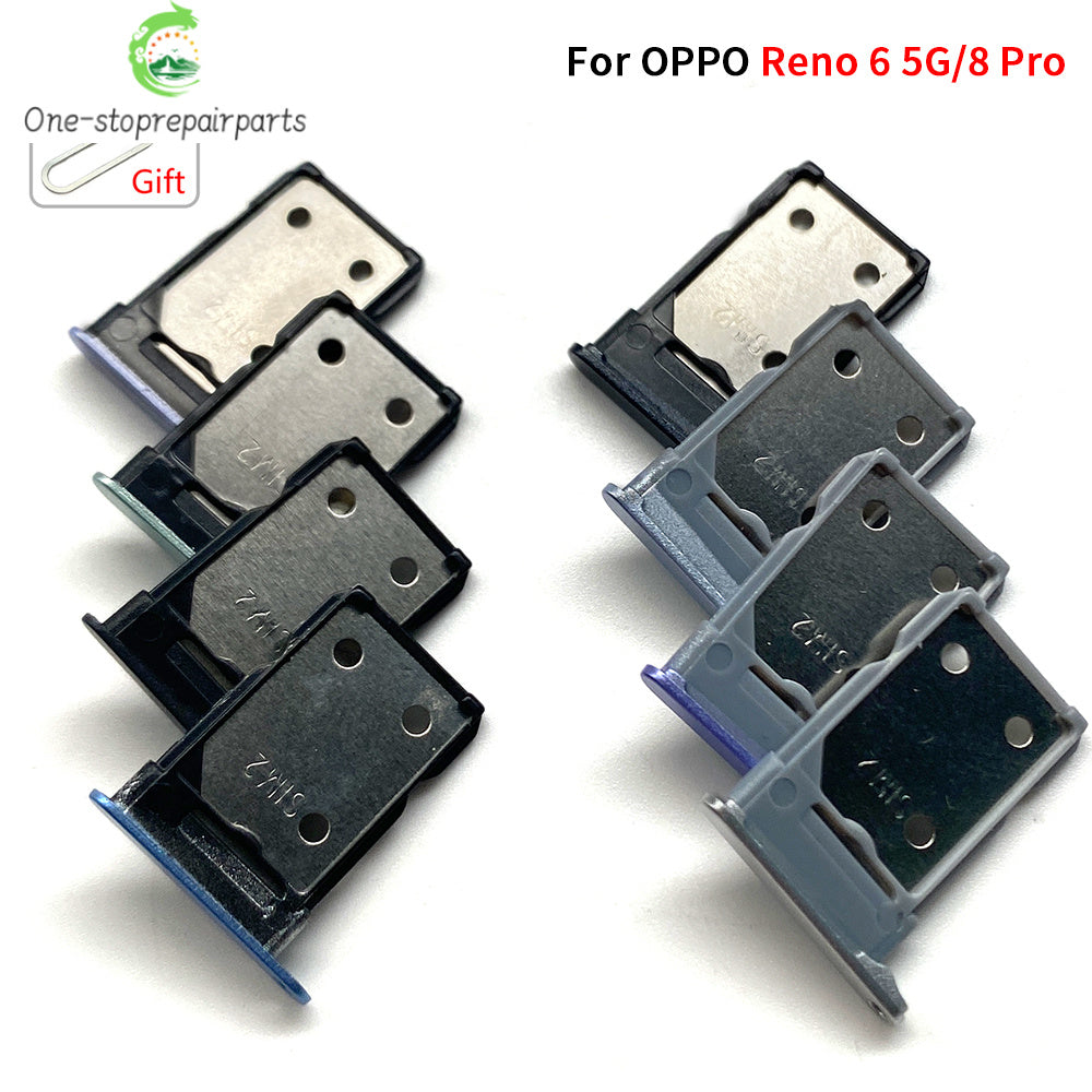 New For OPPO Reno 5 6 8 10 8T Pro Lite 4G 5G SIM Card Slot SD Card Tray Holder Adapter OPPO phone repair parts
