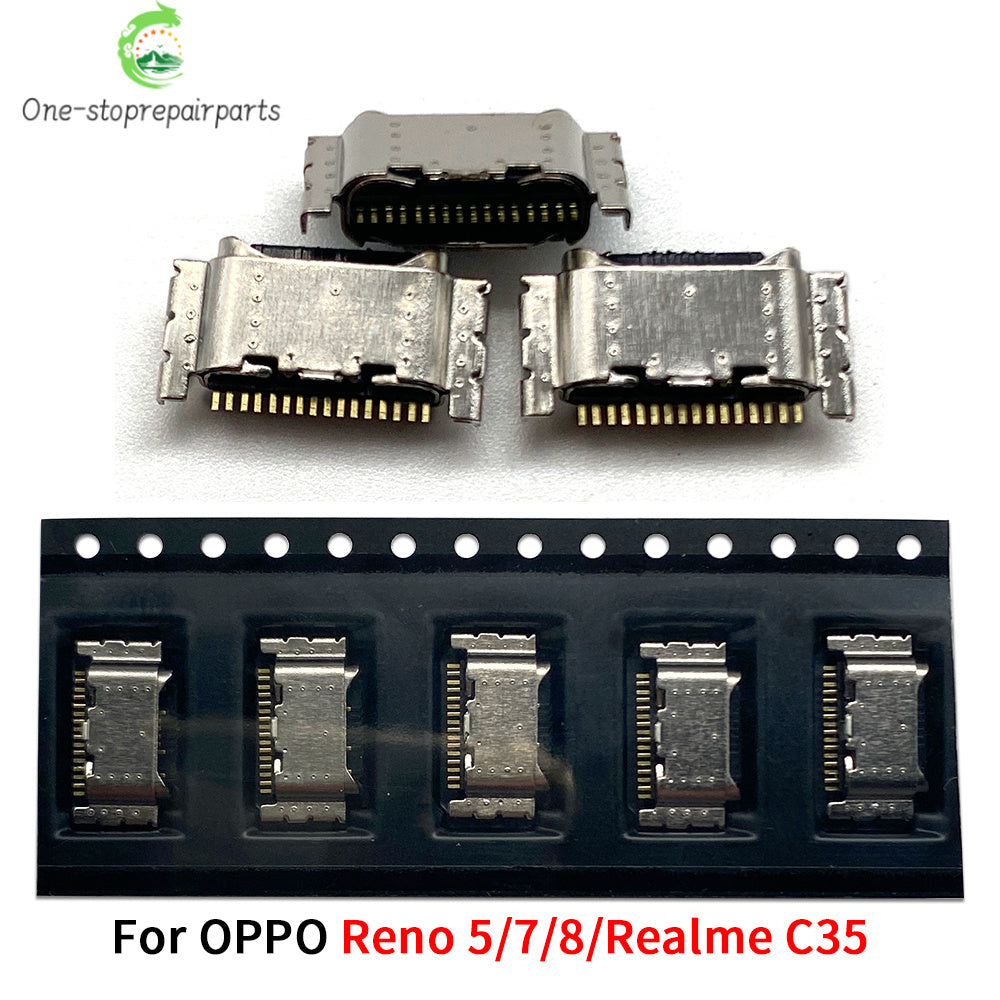 2Pcs, Charger USB Charging Port Dock Connector Socket For OPPO Reno 5 6 7 8 Pro Realme C11 C12 C15 C20 C21 C35 C21Y 5 5i 5s Realme phone repair parts