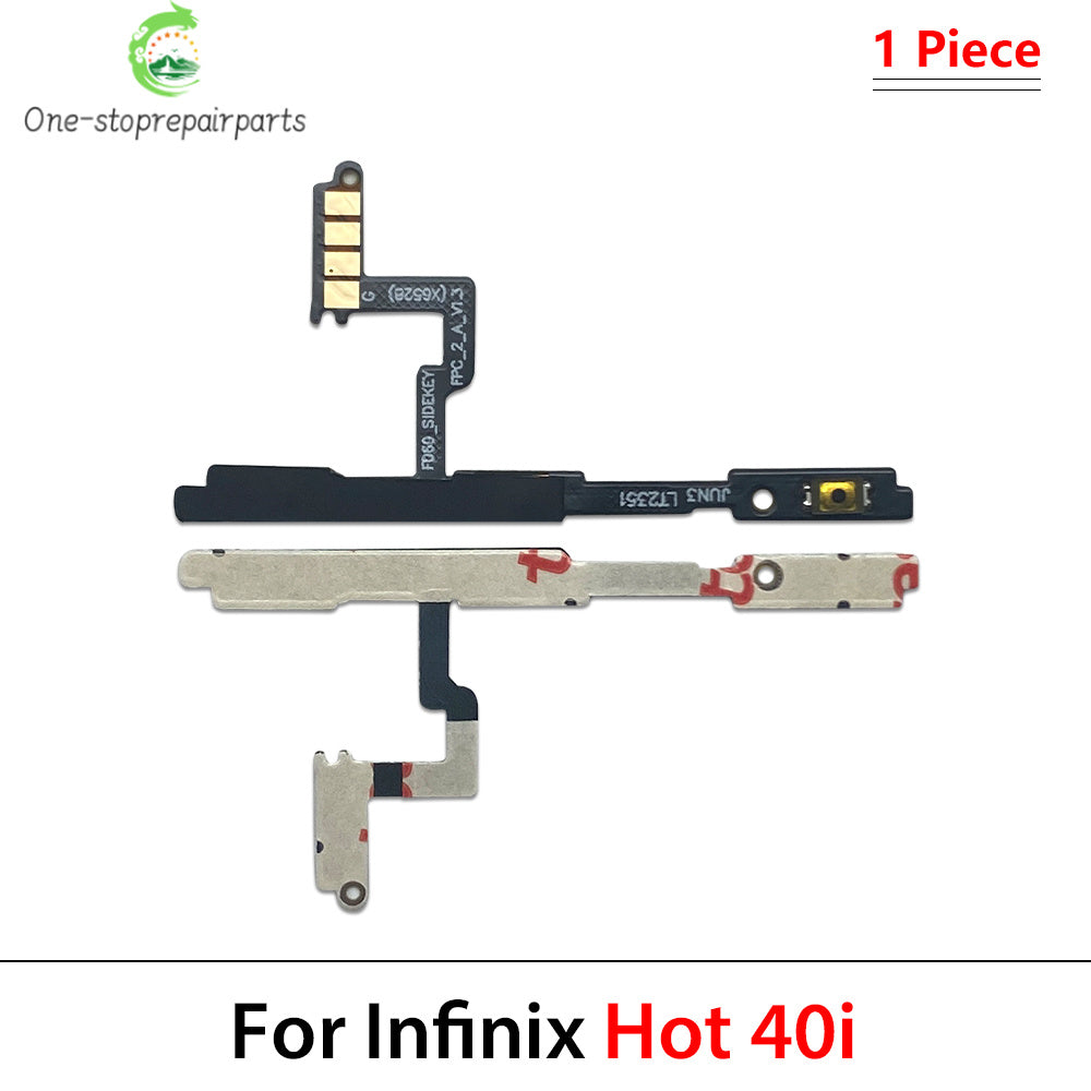 10Pcs, Power Switch On/Off Button Volume Key Button Flex Cable For infinix Hot 10 11 12 12i 20 30 30i 40 40i 50i Play Pro 4G 5G  infinix phone repair parts