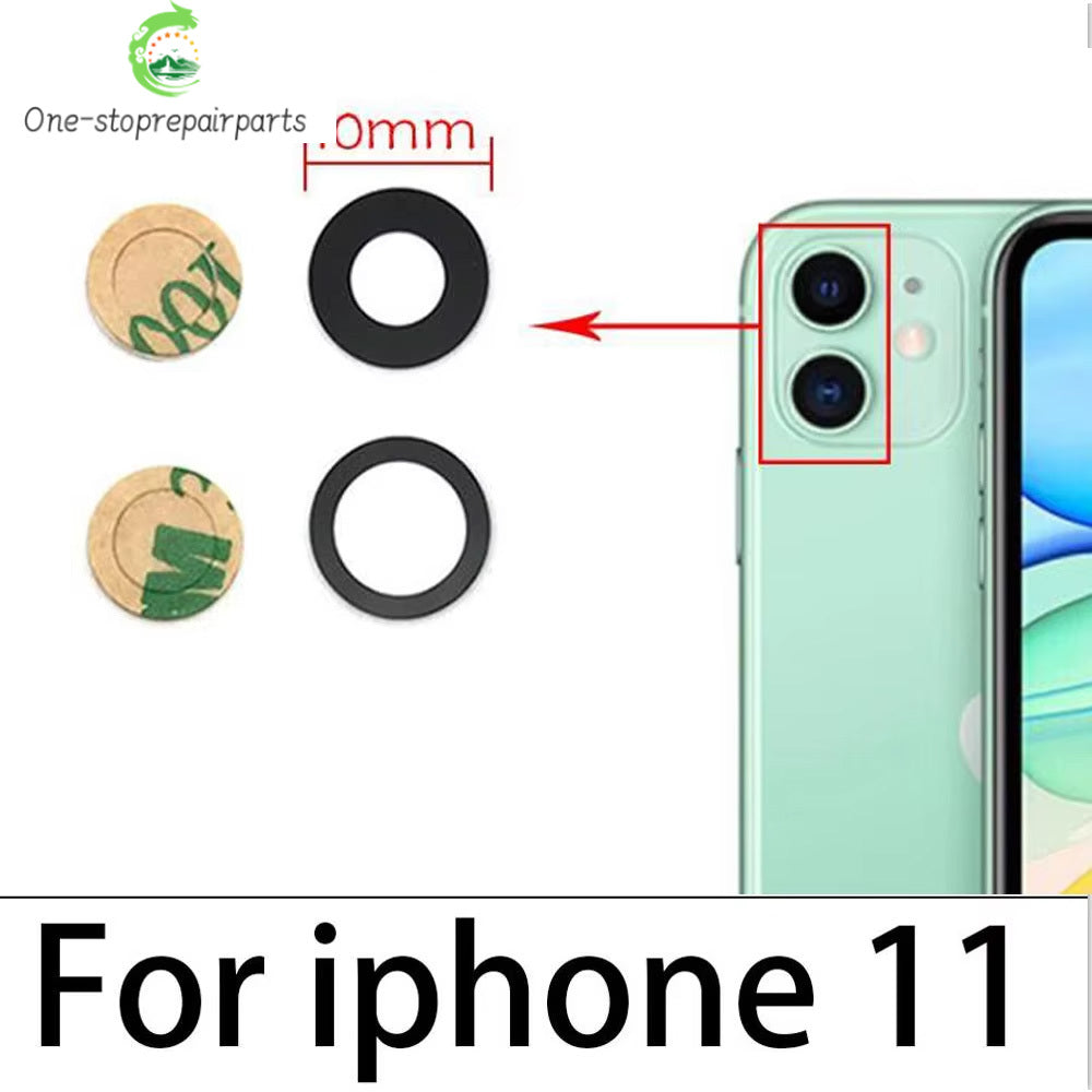 10Pcs, Camera Glass Lens Back Rear Camera Glass Lens For iPhone 11 12 13 14 15 16 17 Pro Max Plus Mini With Sticker Adhesive iPhone phone repair parts