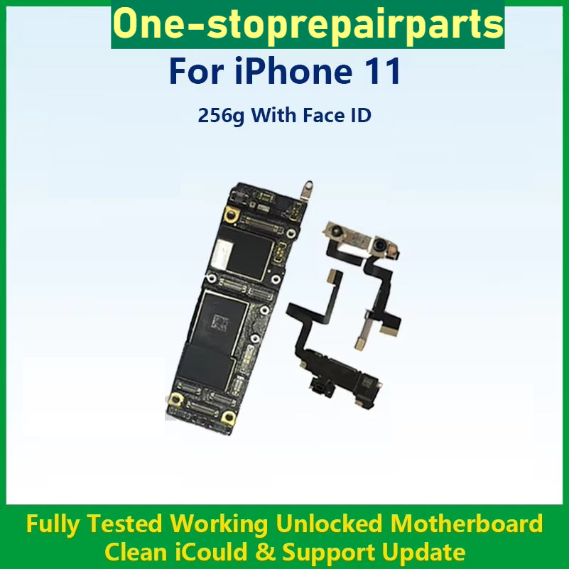 Fully Tested Working Well Motherboard For iPhone 11 Pro Max With/Without Face ID Cleaned iCloud And Support Update Logic Board iPhone phone repair parts