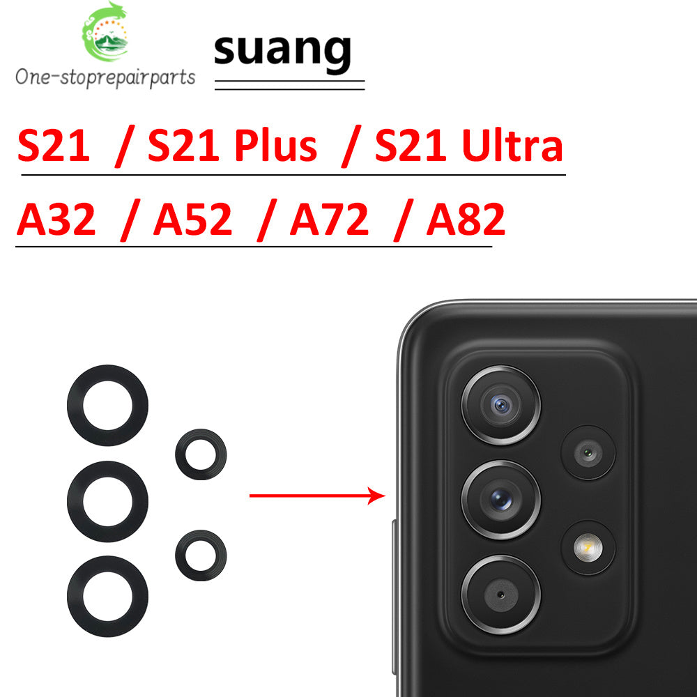 New Back Rear Camera Glass Lens For Samsung A32 A52 A72 A82 S21 S22 S23 Plus Ultra With Adhesive Repacement Parts Samsung phone repair parts
