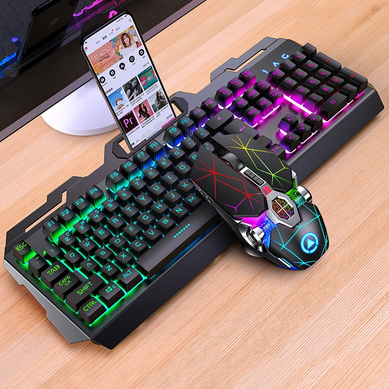 Accessories Game keyboard, mouse, earphones three-piece set, mechanical feel keyboard and mouse set