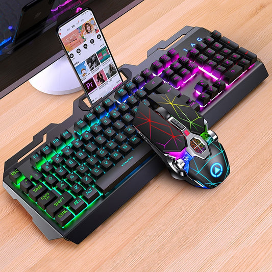 Accessories Game keyboard, mouse, earphones three-piece set, mechanical feel keyboard and mouse set