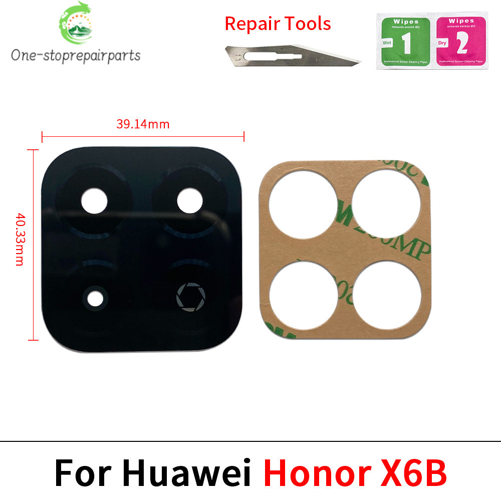 New Rear Back Camera Glass Lens For Huawei Honor X6 X6s X6B X8 5G With Adhesive Huawei phone repair parts