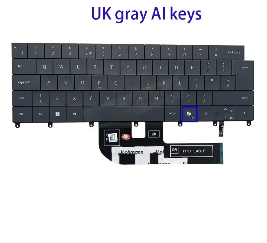UK GB US English Keyboard Backlight For Dell XPS 14 9440 P184G 0P66PH P66PH 0DFRF5 Laptop Backlit Light Replacement Keyboards Dell laptop repair parts