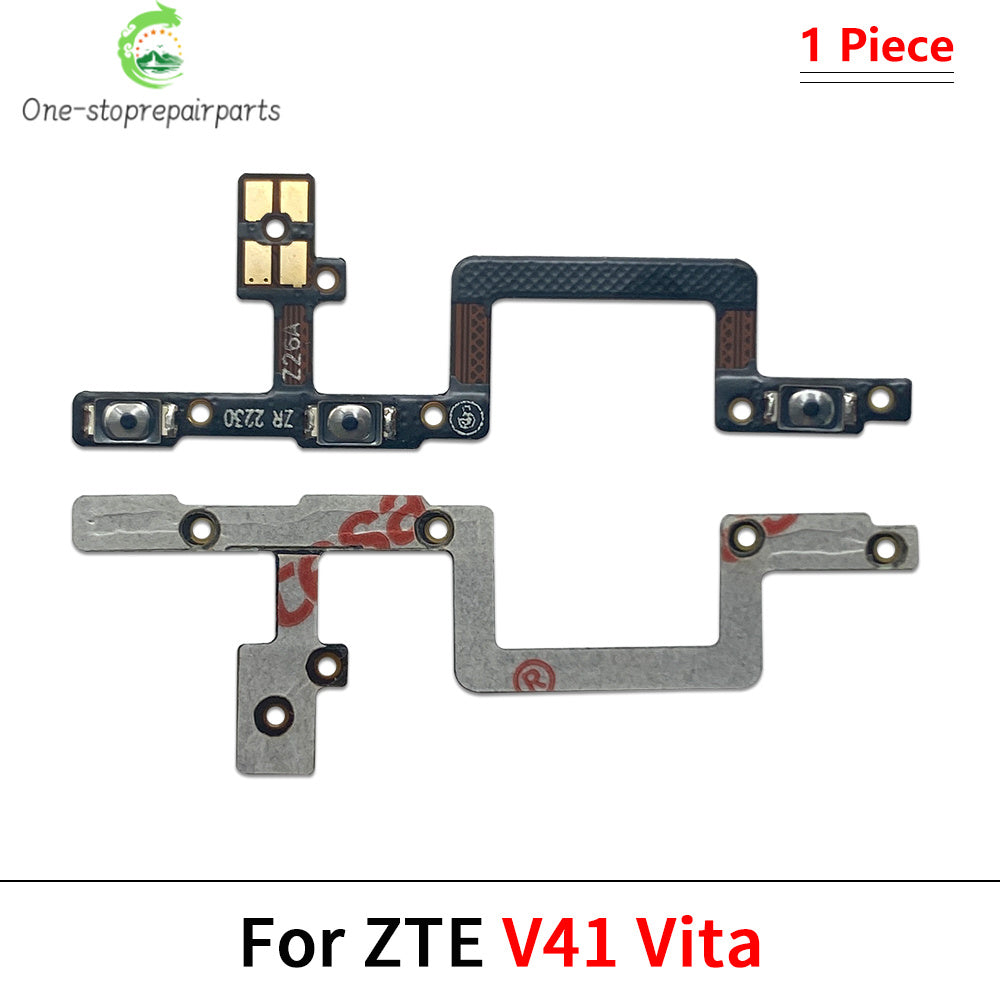 10Pcs, Power Switch On Off Button Volume Key Button Flex Cable For ZTE V30 V40 V50 V60 V41 Smart Design Vita Axon 40 50 60 Lite ZTE phone repair parts