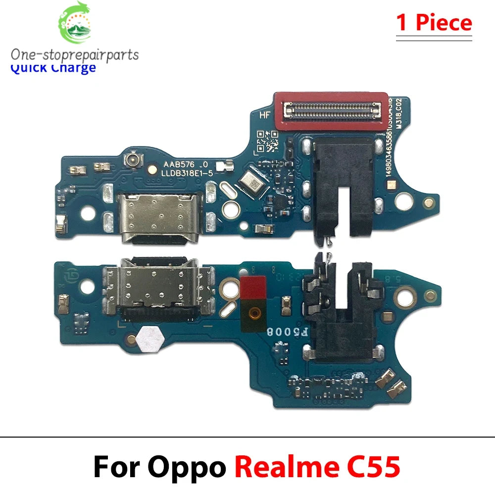 10Pcs, USB Charge Connector Charging Board Port Flex Cable For OPPO Realme C31 C25 C35 C55 C65 C51 C61 C71 C53 C63 C73 C67 4G 5G Realme phone repair parts
