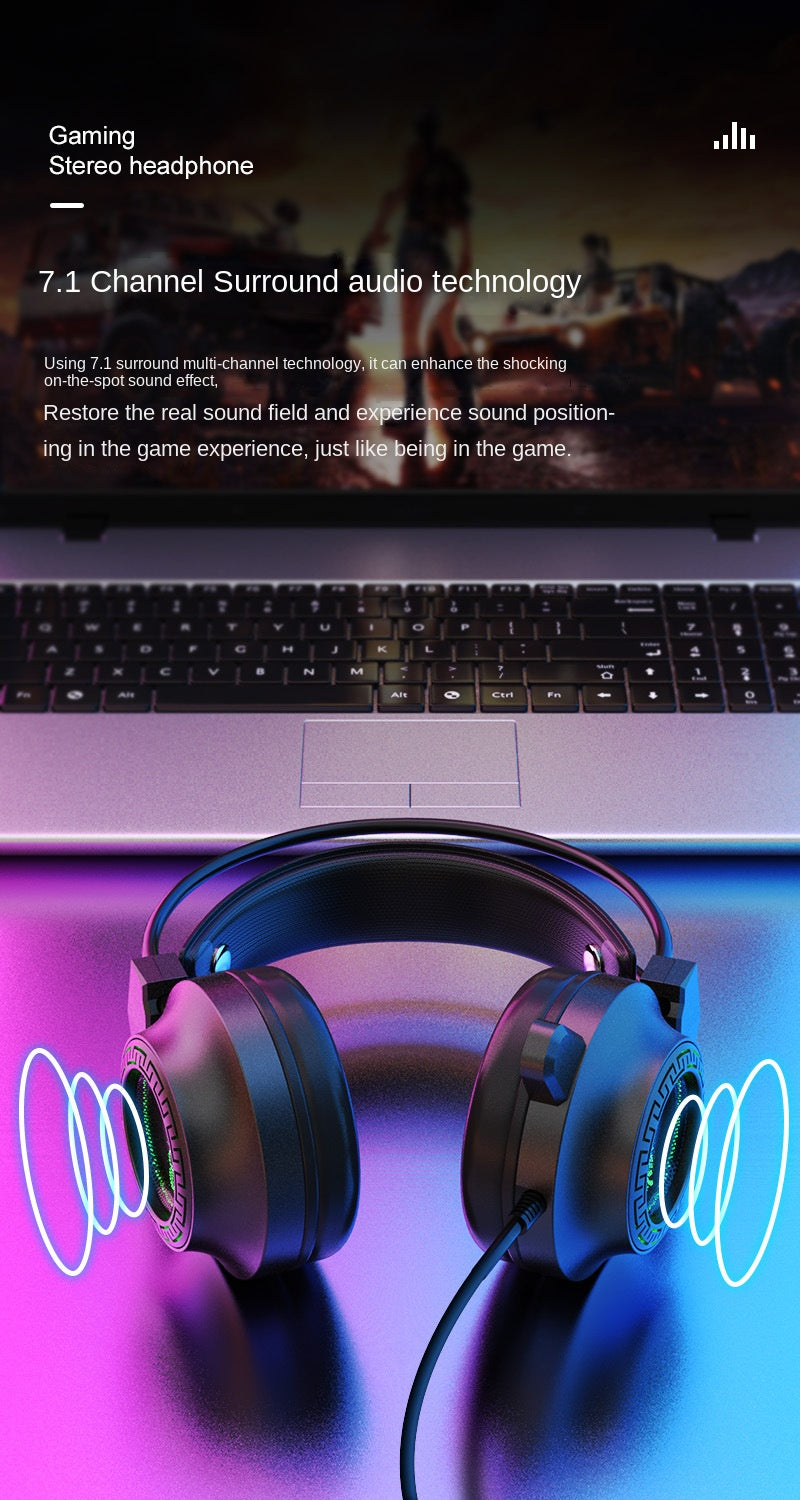 Accessories Headset Luminous Headset FVG93 Wired Wired Headset Desktop Computer Gaming Luminous Gaming Headset