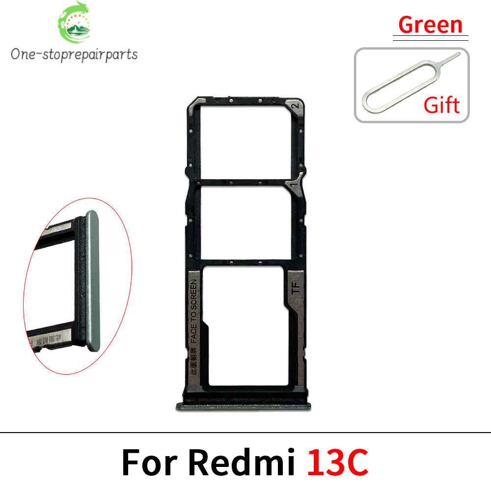 10Pcs ，SIM Card Tray Slot Holder Adapter Accessories For Xiaomi Redmi 12 12C 13 13C 14C Replacement Spare Parts Xiaomi  Xiao mi phone repair parts