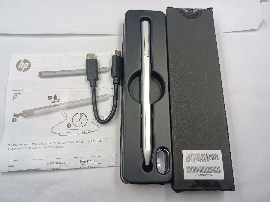 L70858-001 Original HP Rechargeable USI Active Stylus Pen for HP Chromebook X360 13C/12B/14C/11a HP EliteBook x360 1030 G3 Elite x2 Stylus Pen Touch pen Supports Wacom AES / USI protocols HP laptop repair parts