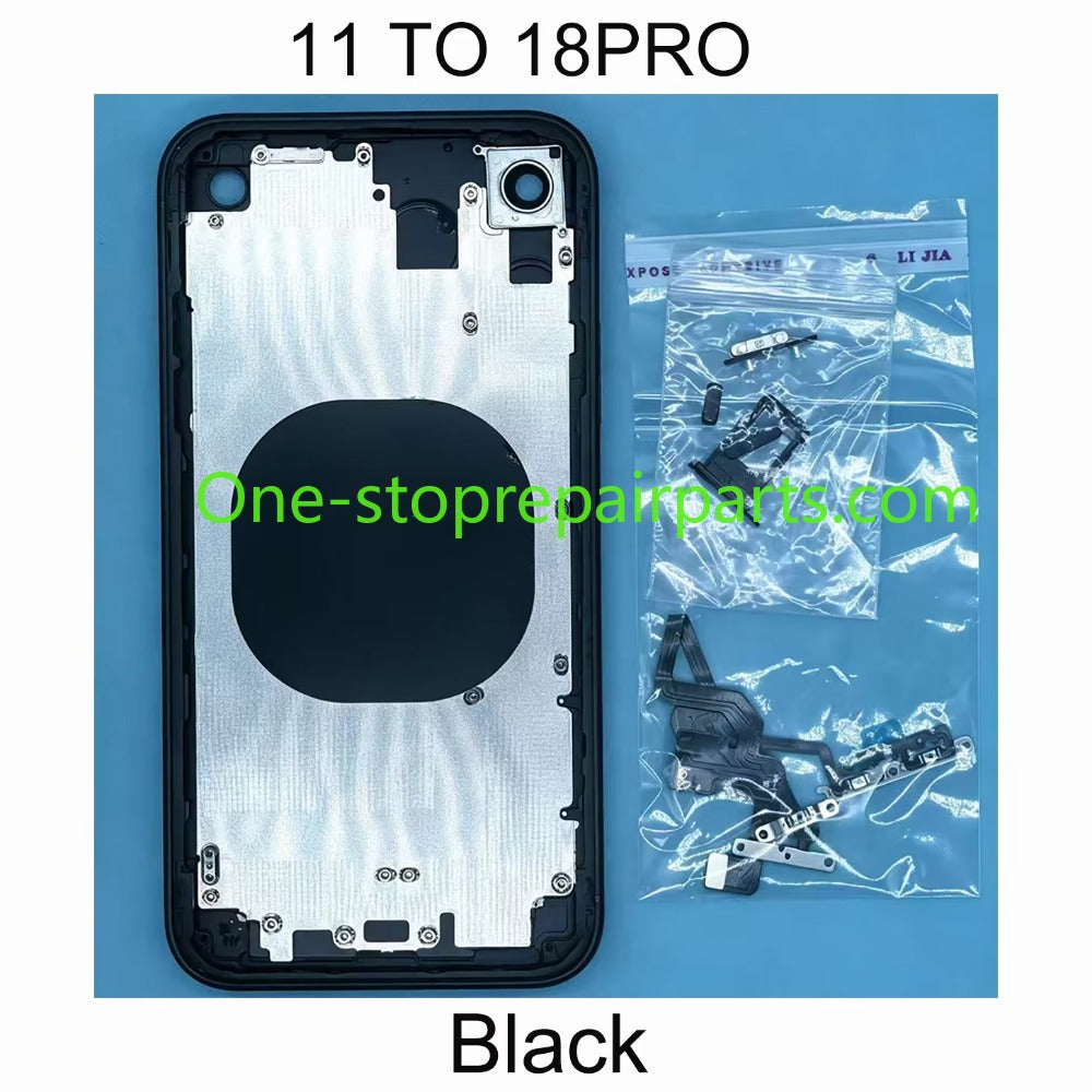 DIY Retrofit Housing Kit For iPhone XR/11 18 Pro Style Assembly With Frame, Flex Cable, Side Keys & Matching Phone Case iPhone phone repair parts