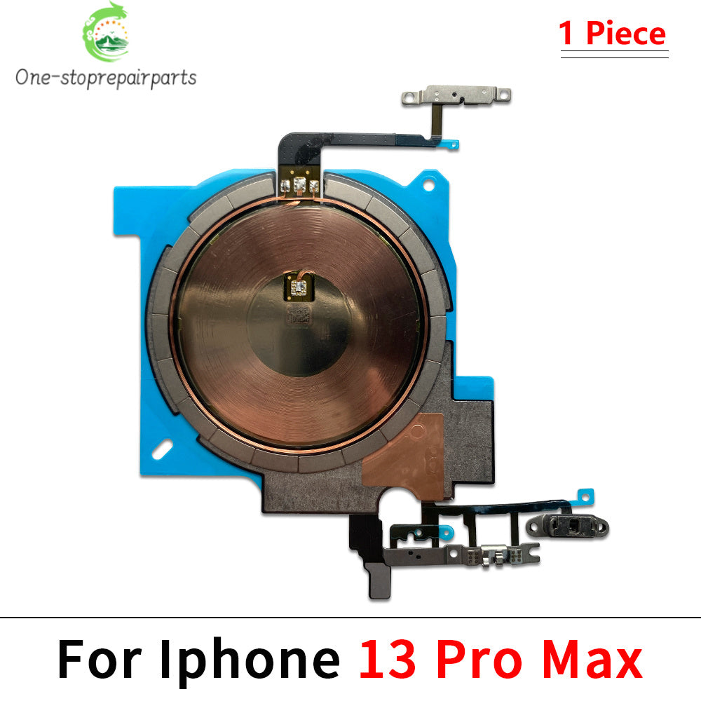 Wireless Charging Coil Sticker With Power Volume Flex Cable For iPhone 11 12 13 14 15 Pro Max Wireless Charger Panel iPhone phone repair parts