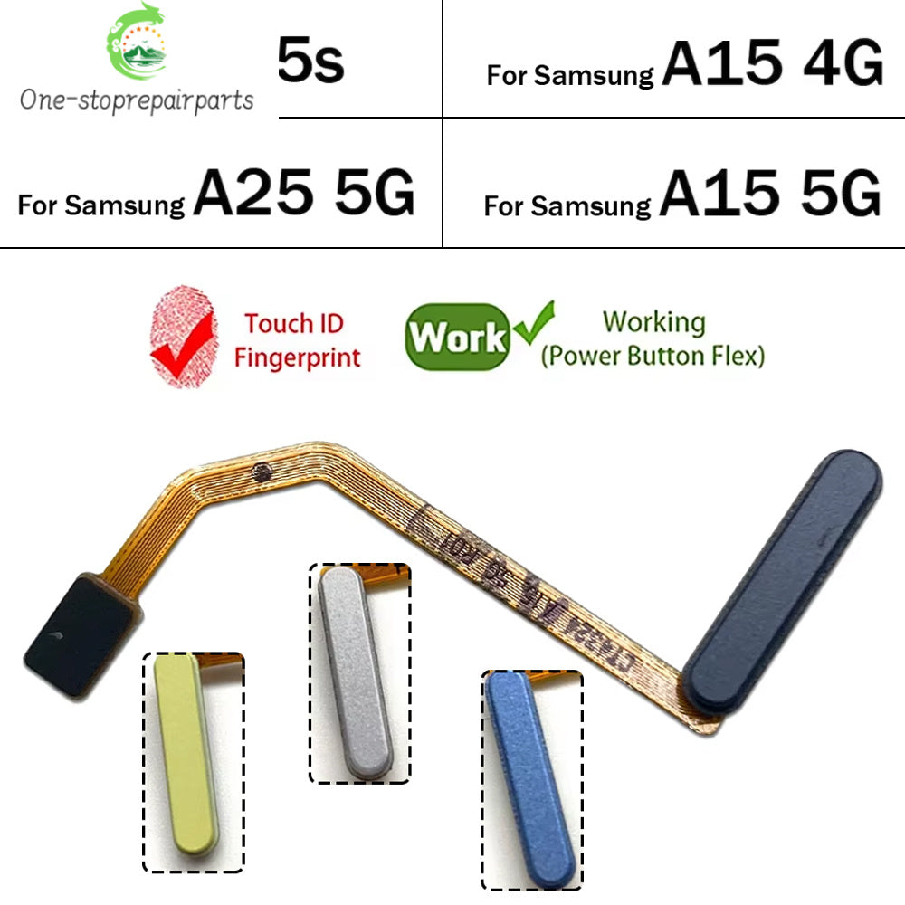 New For Samsung A05s A15 A25 4G 5G Home Button FingerPrint Touch ID Sensor Flex Cable Replacement Parts Samsung phone repair parts