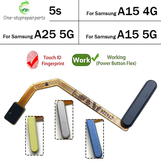 New For Samsung A05s A15 A25 4G 5G Home Button FingerPrint Touch ID Sensor Flex Cable Replacement Parts Samsung phone repair parts