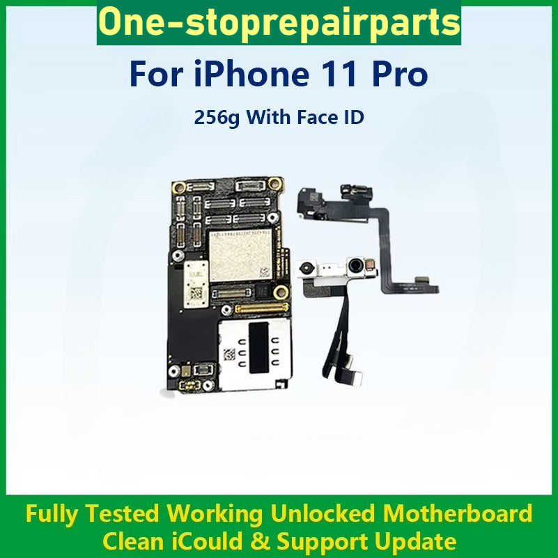 Fully Tested Authentic Motherboard For iPhone 11 Pro Max 64g/256g Unlocked Mainboard Without Face ID Clean iCloud Fast Shipping iPhone phone repair parts