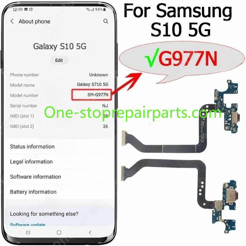 Charge Board For Samsung Galaxy S9 Plus S9+ S10 Lite 5G G960 G965 G977 G770 Charging Port Plate Usb Connector Flex Cable Samsung phone repair parts