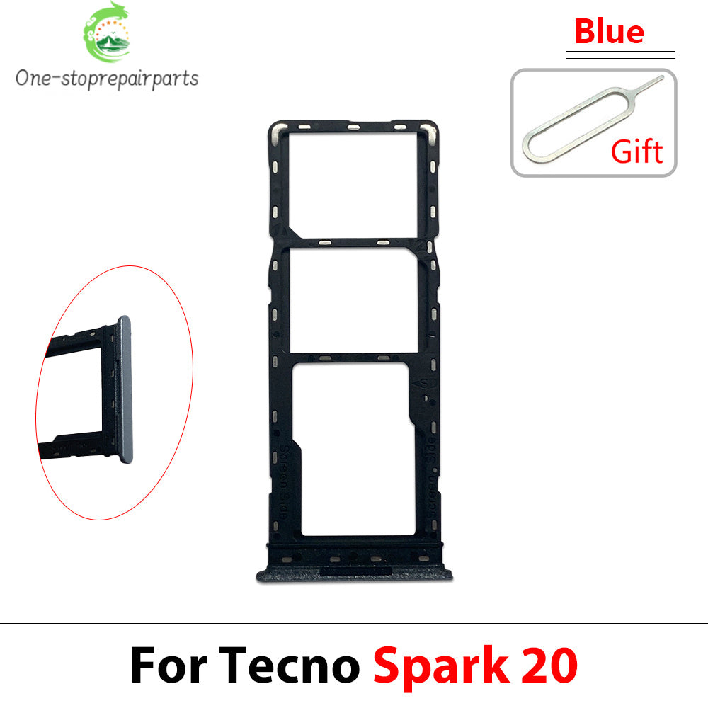 SIM Card Tray Slot Holder Adapter Accessories For Tecno Spark 10 10C 20 20C 30C Pro / For Infinix Zero 30 4G 5G  infinix phone repair parts