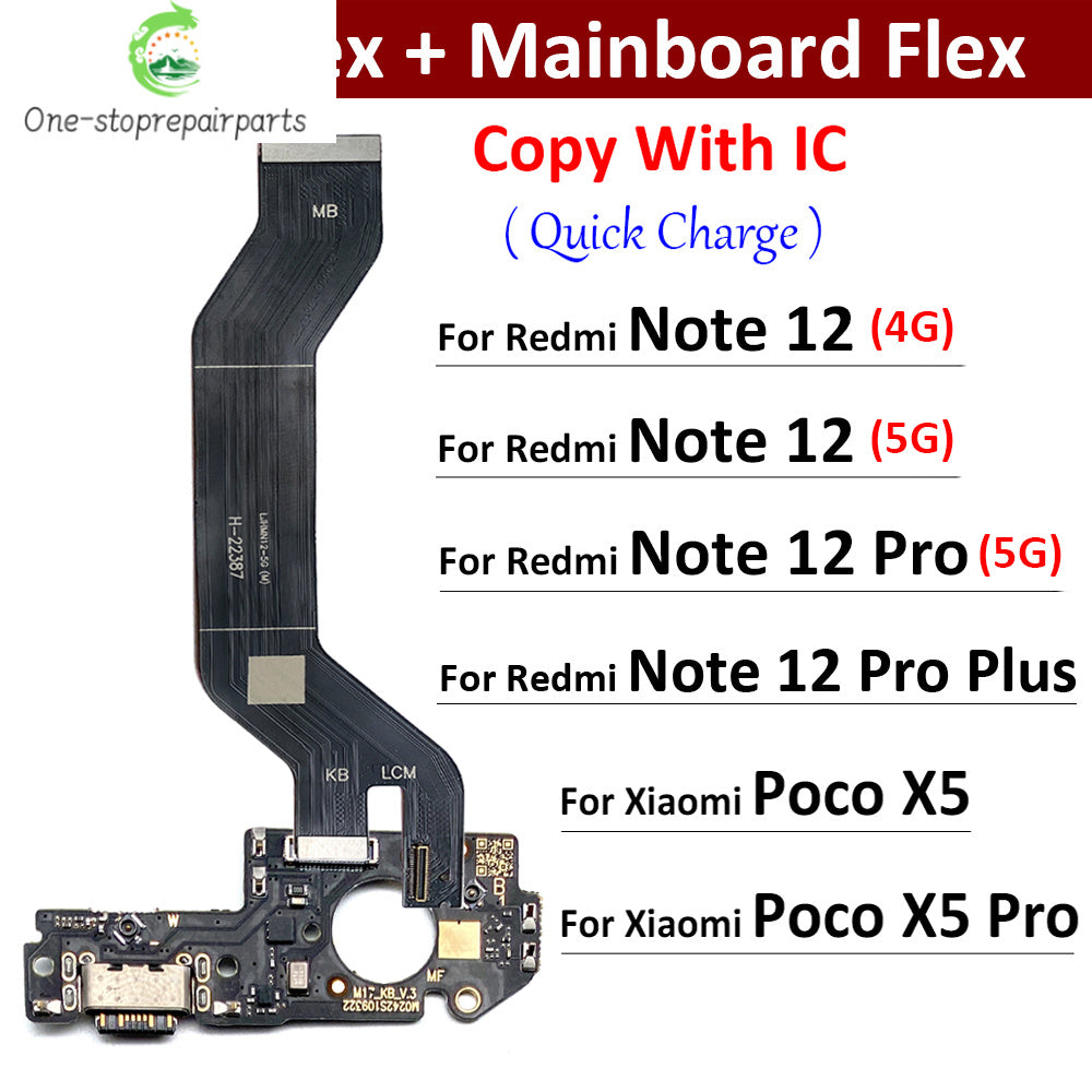 For Xiaomi Poco X5 X6 Pro Redmi Note 12 13 Pro Plus 4G 5G Dock Connector USB Charger Charging Port Flex Cable Board With Micro  Xiaomi  Xiao mi phone repair parts
