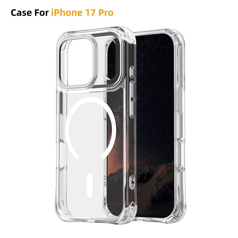 Applicable iPhone 17promax magnetic mobile phone case all-inclusive anti-drop iphone17 transparent mobile phone protective case 17air new case advanced sense magsafe magnetic case super anti-drop Phone accessories