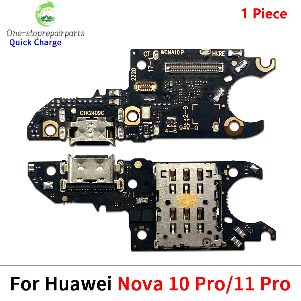 10Pcs, USB Charging Port Dock Charger Connector Board Flex Cable For Huawei Nova 10 11 11i 12 12i Pro Se Y60 Y61 Y70 Y71 Y90 Y91 Huawei phone repair parts