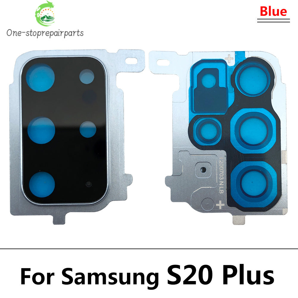 New Rear Camera Glass Lens Cover With Frame Holder with Sticker For Samsung S20 Plus S20 Ultra Replacement Parts Samsung phone repair parts