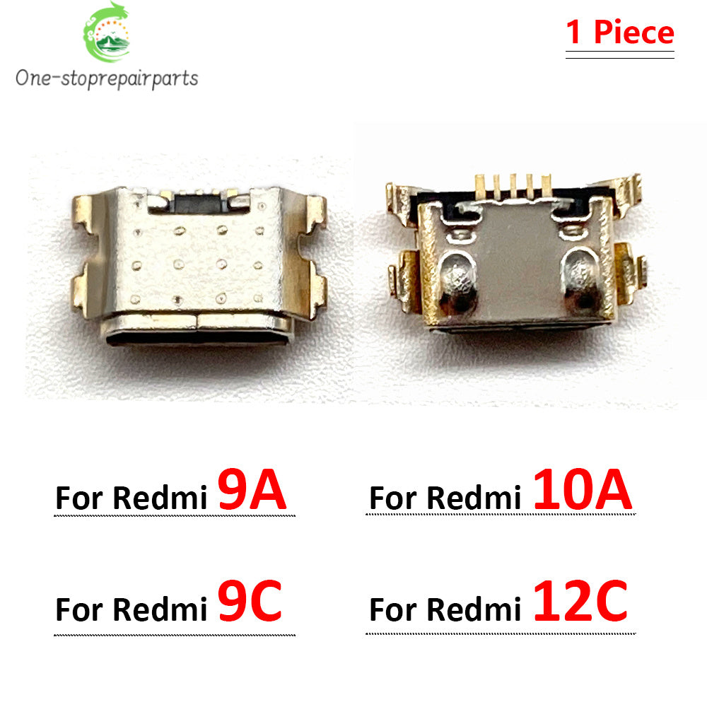 100Pcs, Charger Micro USB Charging Port Dock Connector Socket For Xiaomi Redmi 8 9 9A 9C 9T 10 10A 10C 12 12C 13 13C 14C 4G 5G Xiaomi  Xiao mi phone repair parts