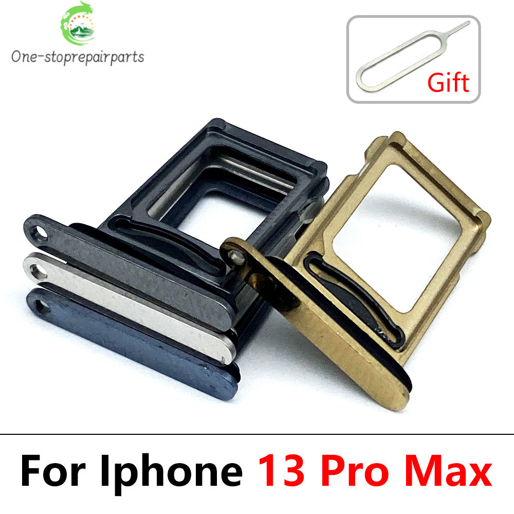 10Pcs New For iPhone 13 Pro 13Pro Max Mini Dual SIM Card Tray Slot Holder Adapter Accessories iPhone phone repair parts