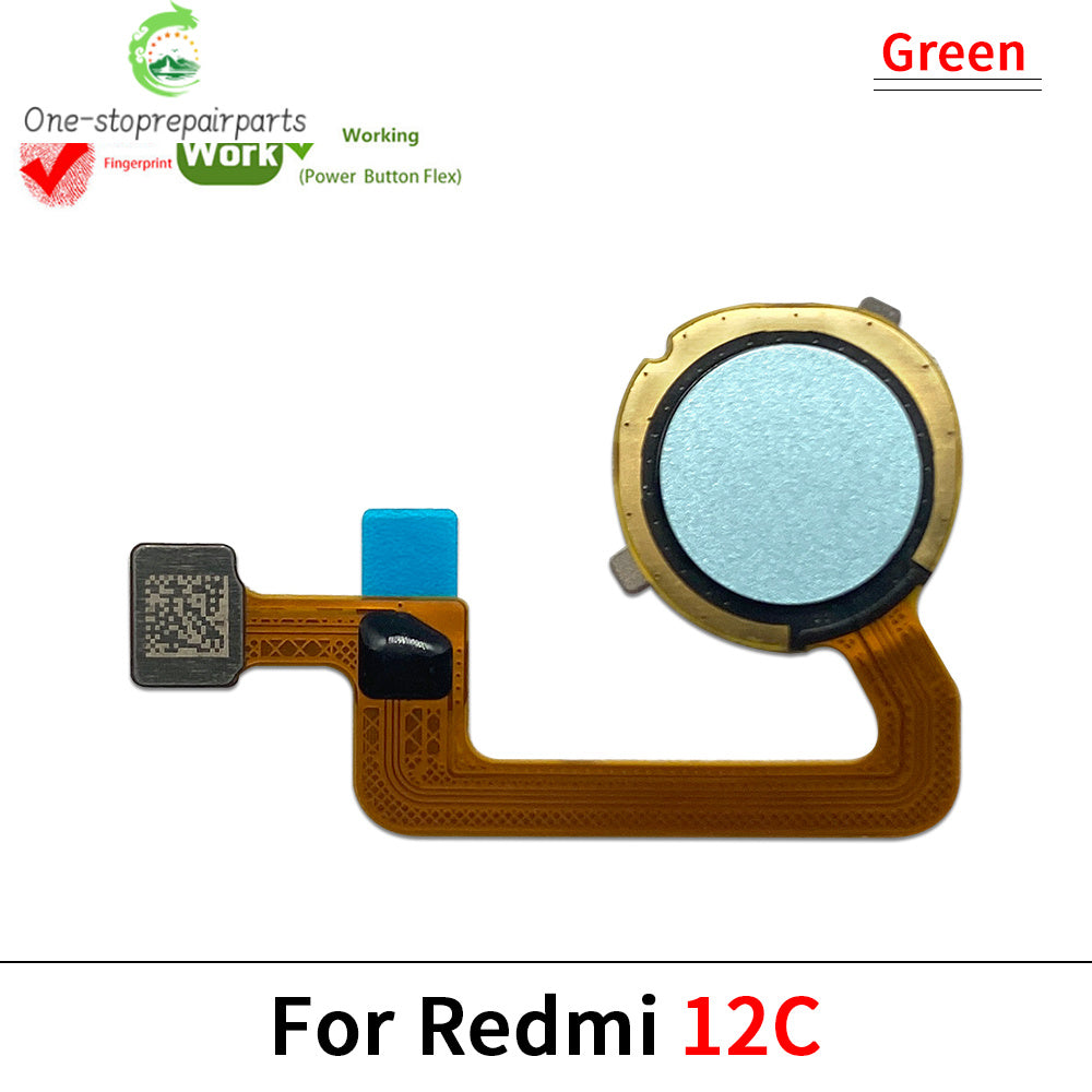 New Fingerprint For Xiaom Redmi 12 12C 13C 10C Home Button Fingerprint Menu Return Key Recognition Sensor Flex Cable Redmi phone repair parts