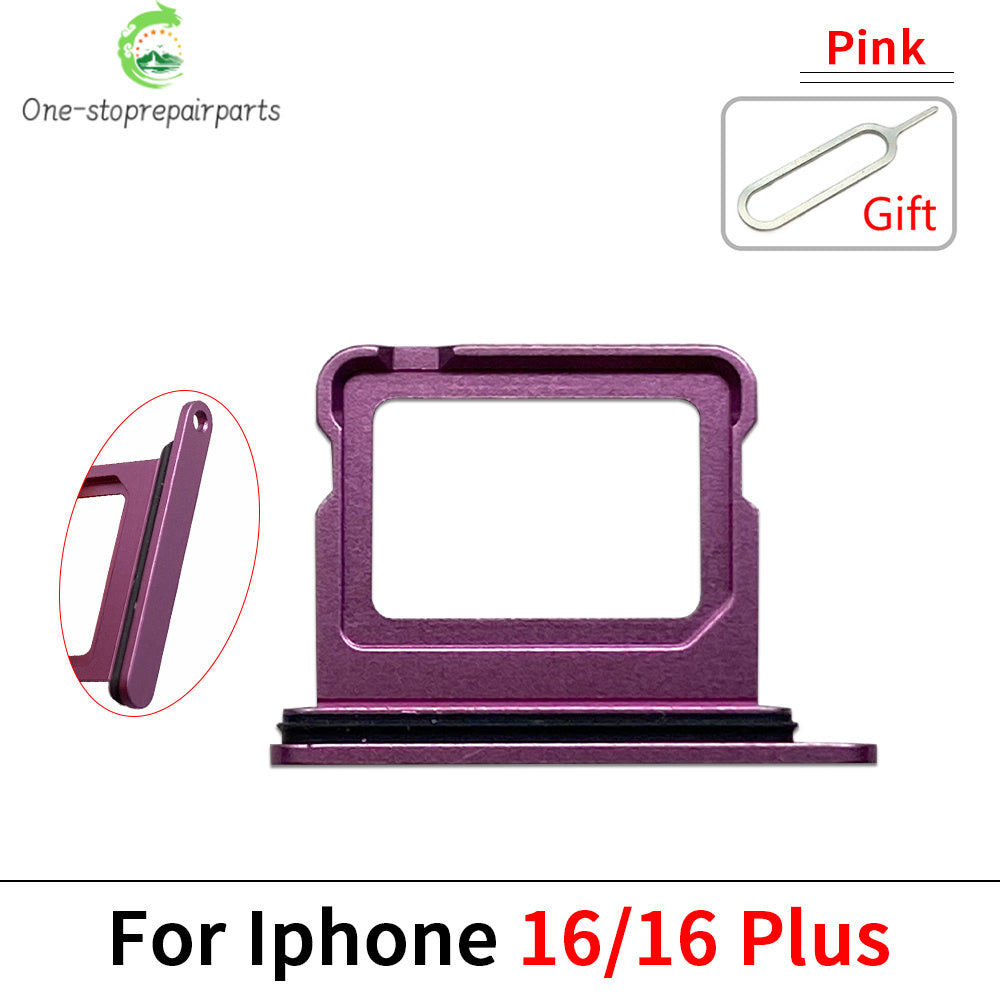 New Dual Single SIM Card Tray Slot Holder Adapter Accessories For iPhone 16 Pro 16Pro Max 16 Plus iPhone phone repair parts
