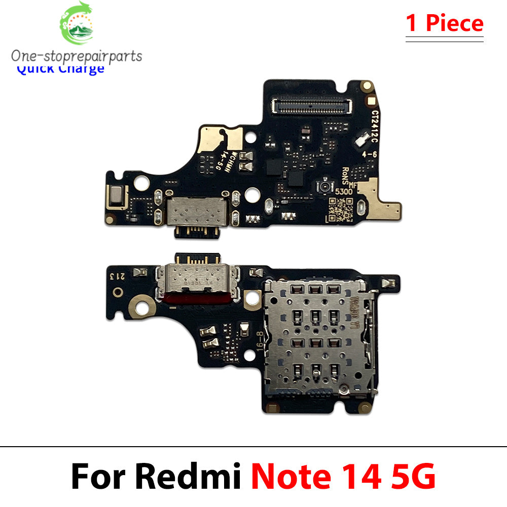 New For XIaomi Redmi Note 14 Pro Plus 4G 5G USB Charging Port Dock Charger Plug Connector Main Board Flex Cable  Xiaomi  Xiao mi phone repair parts