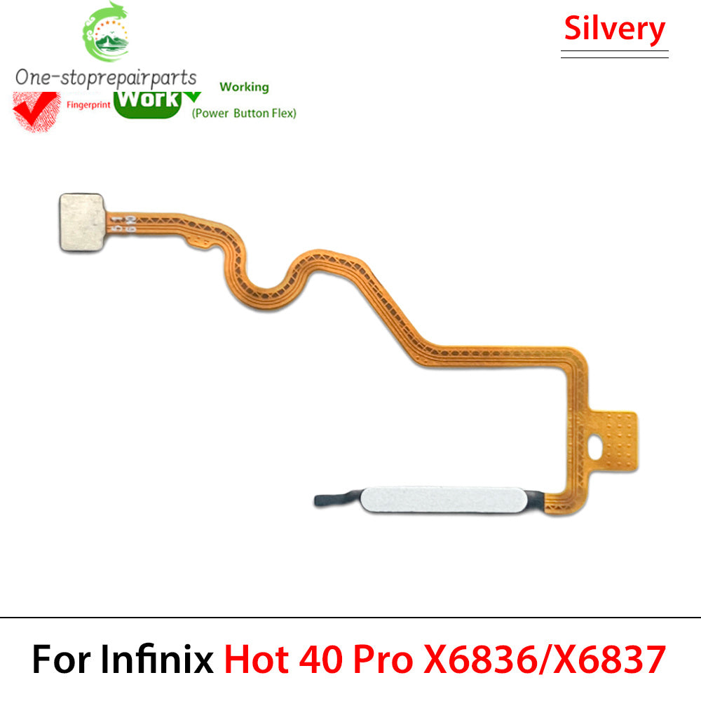 Home Button FingerPrint Touch ID Sensor Flex Cable For infinix Hot 40 40i Pro X6836 X6837 X6528B Replacement Parts  infinix phone repair parts