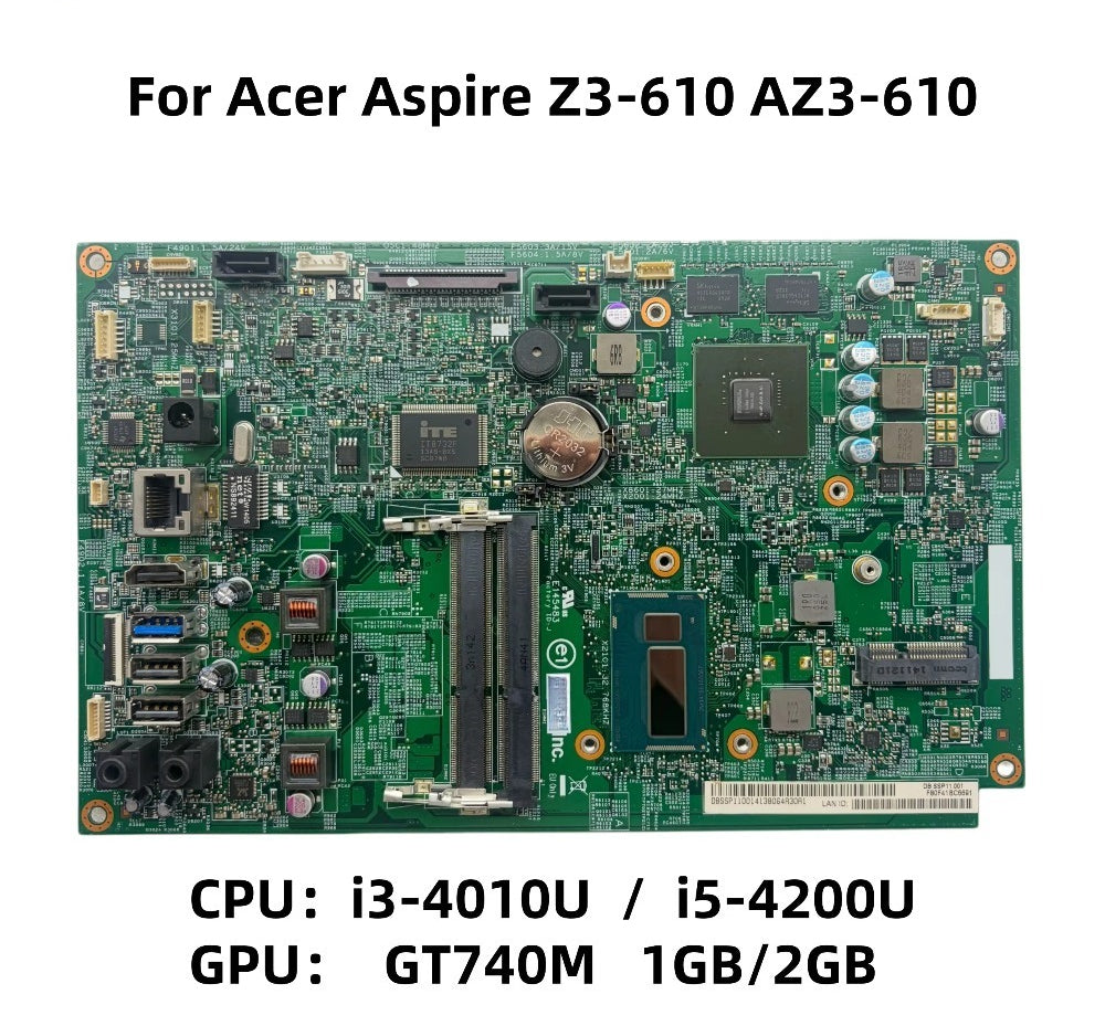 13038-1 For Acer Aspire Z3-610 AZ3-610 Motherboard With i3-4010U i5-4200U CPU DDR3 GT740M 1GB/2GB-GPU DB.SSP11.001 DB.SS611.002 Acer laptop repair parts