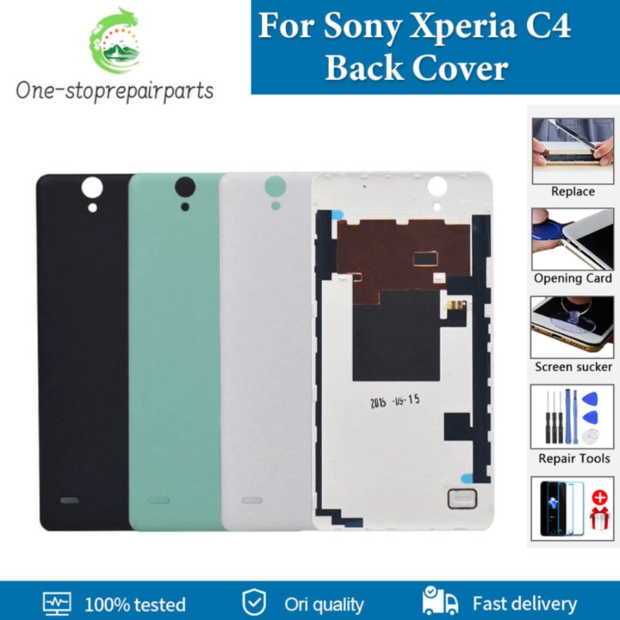 AAA+ quality For Sony Xperia C4 Battery Cover Back Cover Housing Door For Sony Xperia C4 E5303 E5306 E5353 Back Cover Replace Sony phone repair parts