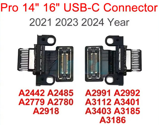 Type-C Power DC Jack Charger USB-C Connector For Macbook Pro  A2941 M2 2485 A2442 821-03084-A  A2992 A2991 A2681 A3113 A3240 A2992 A3112 A3401 A3403 A3185 A3186 A2941 821-03673-A 821-03668-03 821-04220-A 821-04215-01 DC Charging Port Macbook repair p