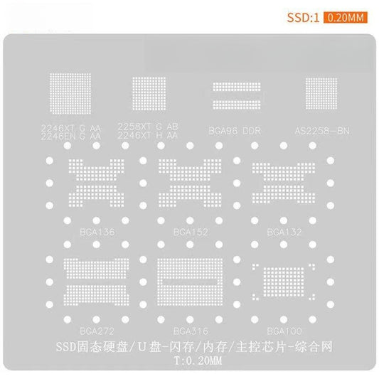 Reballing Stencil SSD /U/Flash BGA152/132/316/272/Master 2246 Reballing Mask repair tools