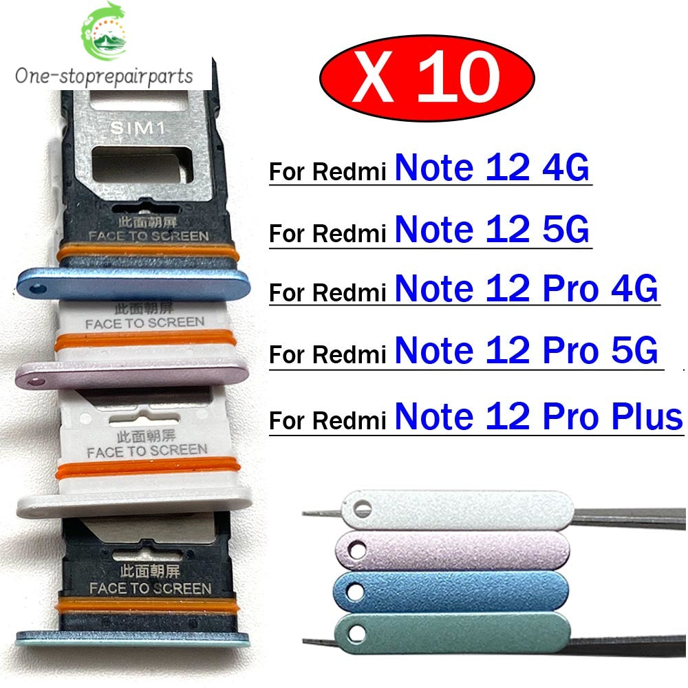 10Pcs, Micro Nano SIM Card Holder Tray Slot Holder Adapter Socket For Xiaomi Redmi Note 12 12s Pro Plus 4G 5G  Xiaomi  Xiao mi phone repair parts