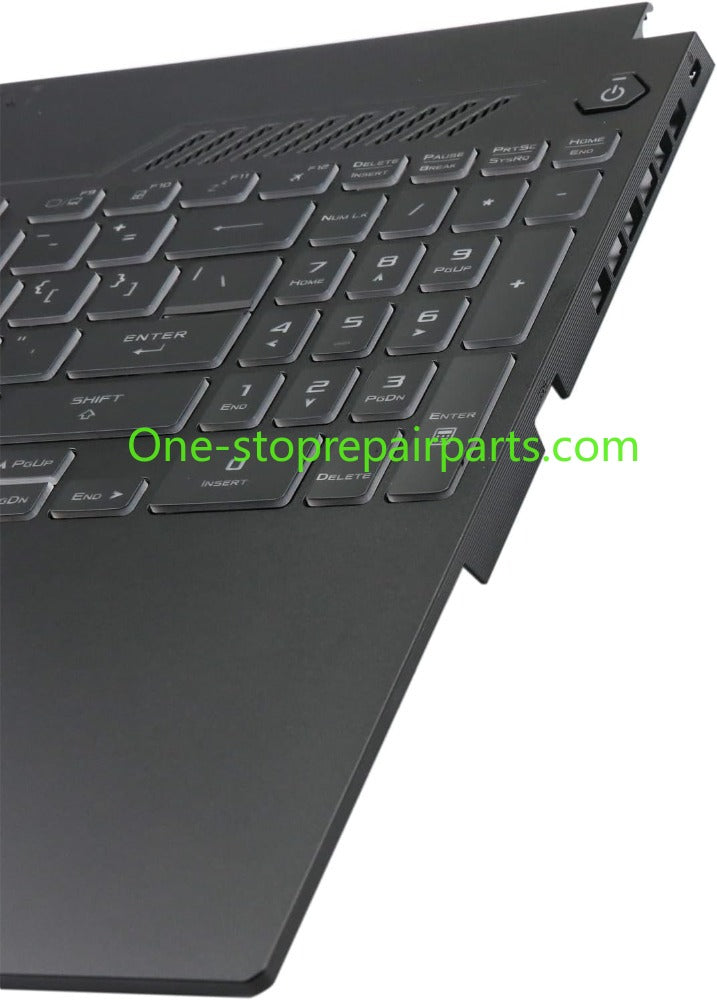 Palmrest with RGB Backlit Keyboard Replacement for ASUS TUF Gaming F15 FX507 FX507ZC FX507ZE A15 FA507 90NR09M1-R31US2 (for 56Wh Battery  Single Air Outlet  Transparent WASD Keys)