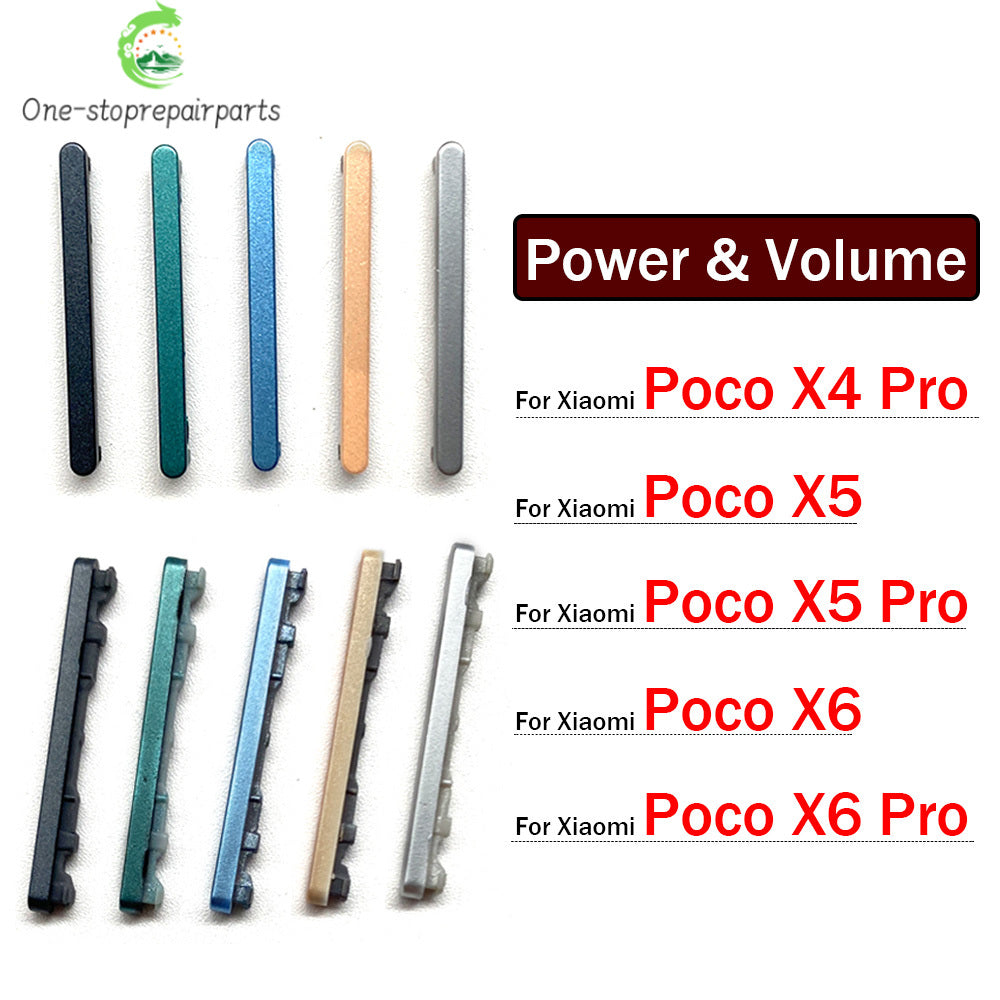 Side Key Power and Volume Button For Xiaomi Poco X4 X5 X6 Pro 5G Replacement Parts Xiaomi  Xiao mi phone repair parts