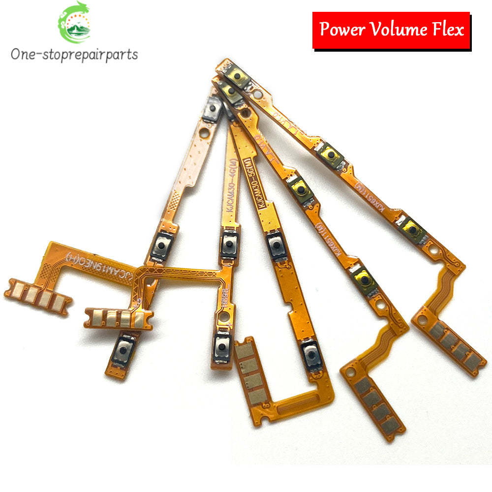 10Pcs, Power On Off Volume Side Button Key Flex Cable For Tecno Camon 15 16 17 18 19 20 30 Pro Air Neo 4G 5G Tecno phone repair parts