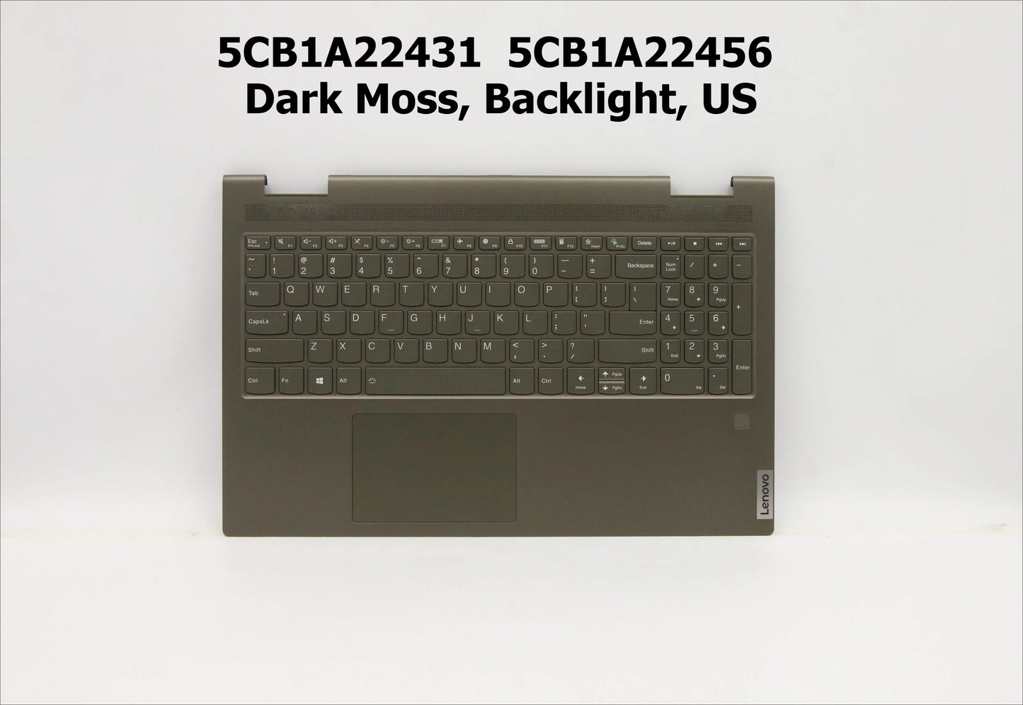 C-Cover with keyboard for Lenovo ideapad Yoga 7-15ITL5 5CB1A22431 5CB1A22456 Dark Moss 5CB1A22462 5CB1A22487 Slate Grey Backlight, US palmrest topcase keyboard