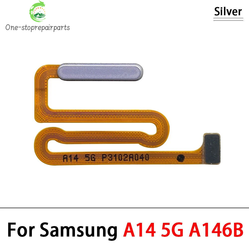 10Pcs, For Samsung A14 4G 5G A145F A145P A146B A146P Fingerprint Sensor Home Return Key Menu Button Flex Cable Samsung phone repair parts