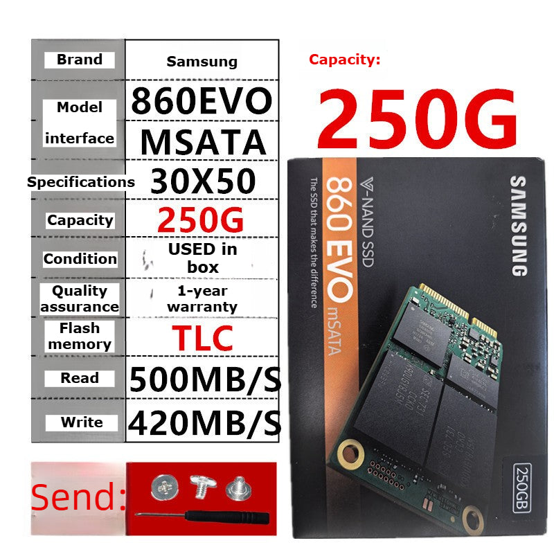 Laptop SSD for Samsung PM851 128G 256G 512G MSATA  TLC  MLC  64G 32G Toshiba Hynix Kingston Micron SanDisk solid state disk