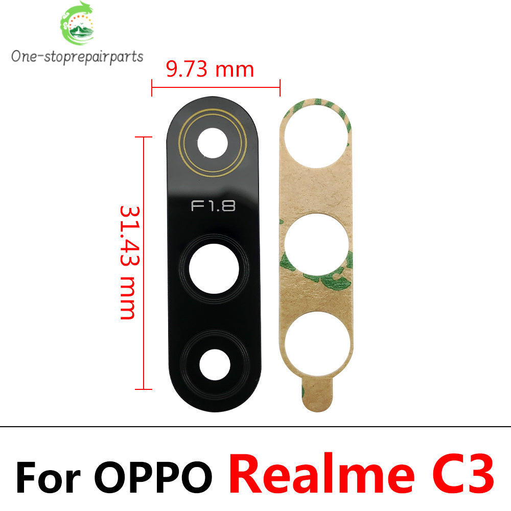 10Pcs/Lot, Rear Back Camera Glass Lens For Oppo Realme 5 6 C3 C11 Z6 With Adhesive Sticker Realme phone repair parts