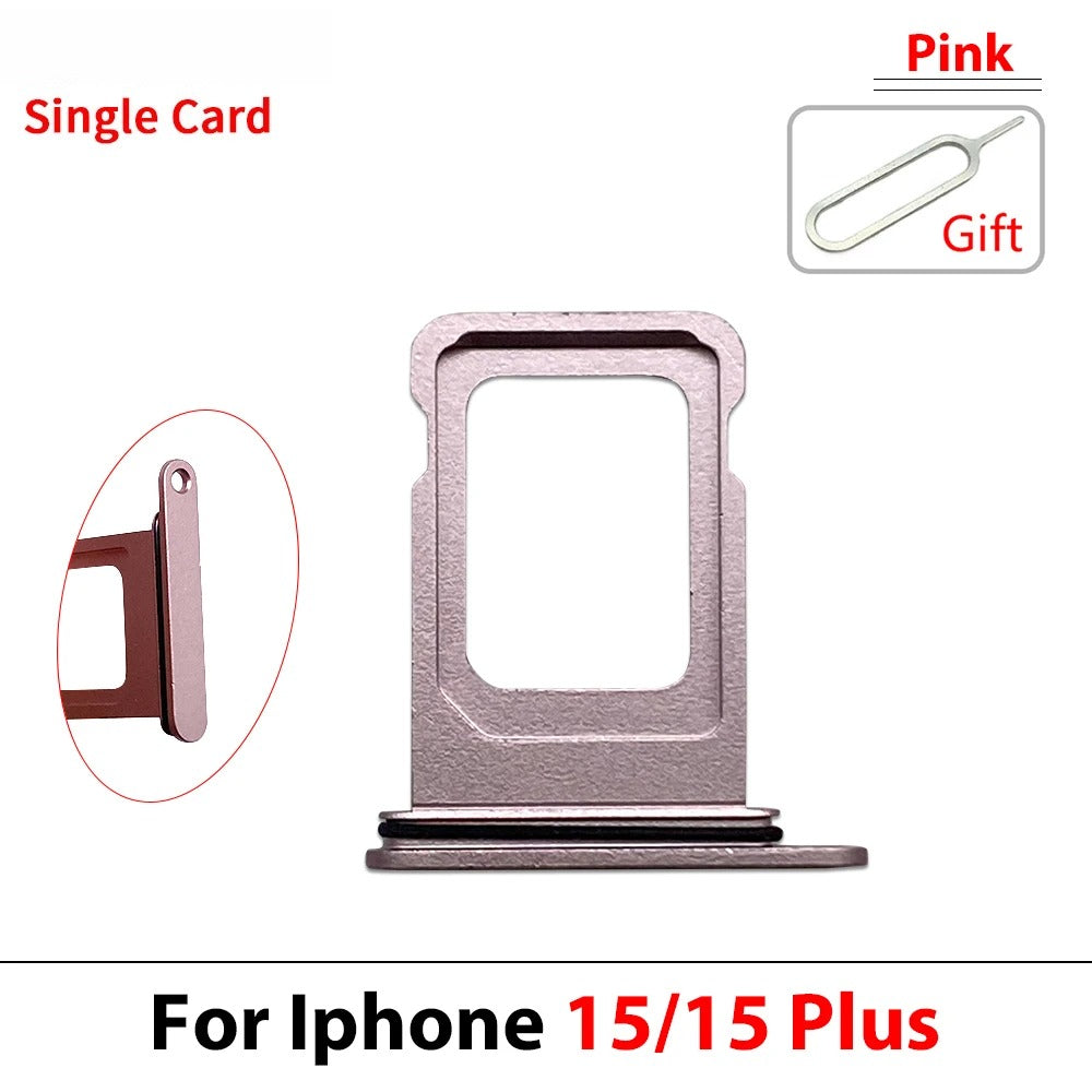 Dual SIM Single SIM Card Tray Slot Holder Adapter Accessories For iPhone 15 Pro Max Plus iPhone phone repair parts