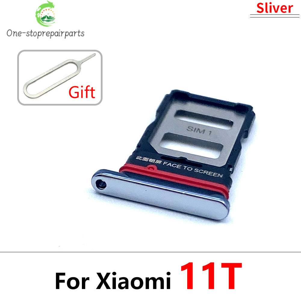 New SIM Card Slot SD Card Tray Holder Adapter For Xiaomi Mi 11 11T Mi11 Pro Lite Replacement Parts Black Blue Silver Xiaomi  Xiao mi phone repair parts