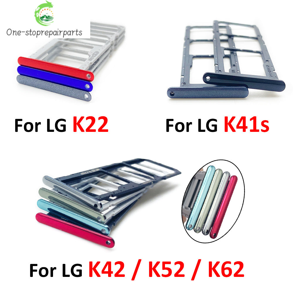 New SIM Card Tray Slot Holder Adapter Accessories For LG K22 K42 K52 K62 K41S K51 K61 K40s K12 Plus Replacement Parts  LG phone repair parts