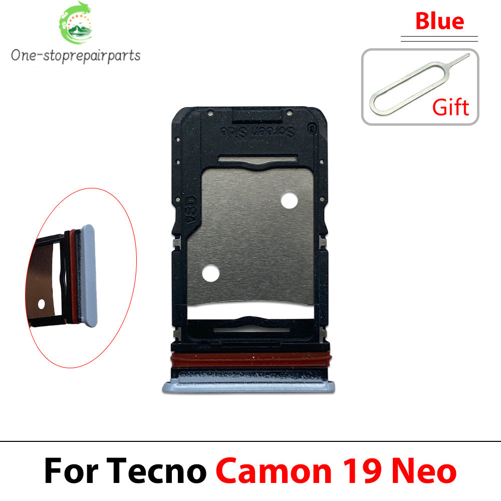 10Pcs, SIM Card Tray Slot Holder Adapter Accessories For Tecno Camon 16 17 17P 18 18P 19 20 Pro Neo Premier Tecno phone repair parts