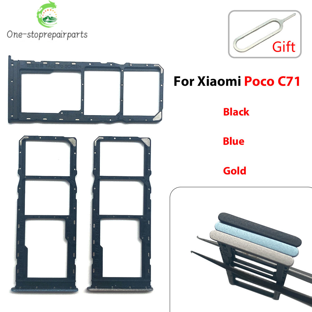 New For Xiaomi Poco C40 C71 C65 C75 C85 SIM Card Slot SD Card Tray Holder Adapter  Xiaomi  Xiao mi phone repair parts