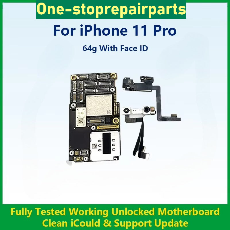 Fully Tested Authentic Motherboard For iPhone 11 Pro Max 64g/256g Unlocked Mainboard Without Face ID Clean iCloud Fast Shipping iPhone phone repair parts